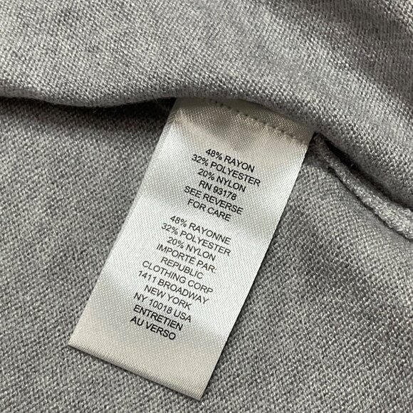 Tahari Flannel Sweater Women's Plus Size 1X Gray Mock Neck Zipper Back Rayon NEW - Picture 6 of 10